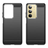 Realme C75 - EIDERWOOD børstet karbonfiber fleksibelt plastdeksel - svart