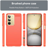 Realme C75 - EIDERWOOD børstet karbonfiber fleksibelt plastdeksel - rød