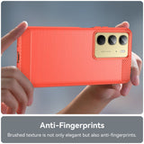 Realme C75 - EIDERWOOD børstet karbonfiber fleksibelt plastdeksel - rød