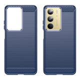 Realme C75 - EIDERWOOD børstet karbonfiber fleksibelt plastdeksel - blå