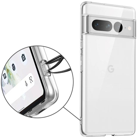 Google Pixel 7 Pro fleksibelt TPU-plastbakdeksel – gjennomsiktig