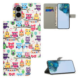 EIDERWOOD Samsung Galaxy S25 Edge Faux Leather Flip Cover m. Lommebok og stativfunksjon - Ugler