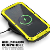 iPhone 17e / 16e R-JUST Hybrid Bagside Cover m. Indbygget Skærmbeskyttelse & Kickstand - Gul