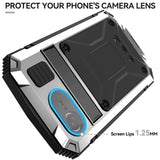 iPhone 17e / 16e R-JUST Hybrid Bagside Cover m. Indbygget Skærmbeskyttelse & Kickstand - Sølv