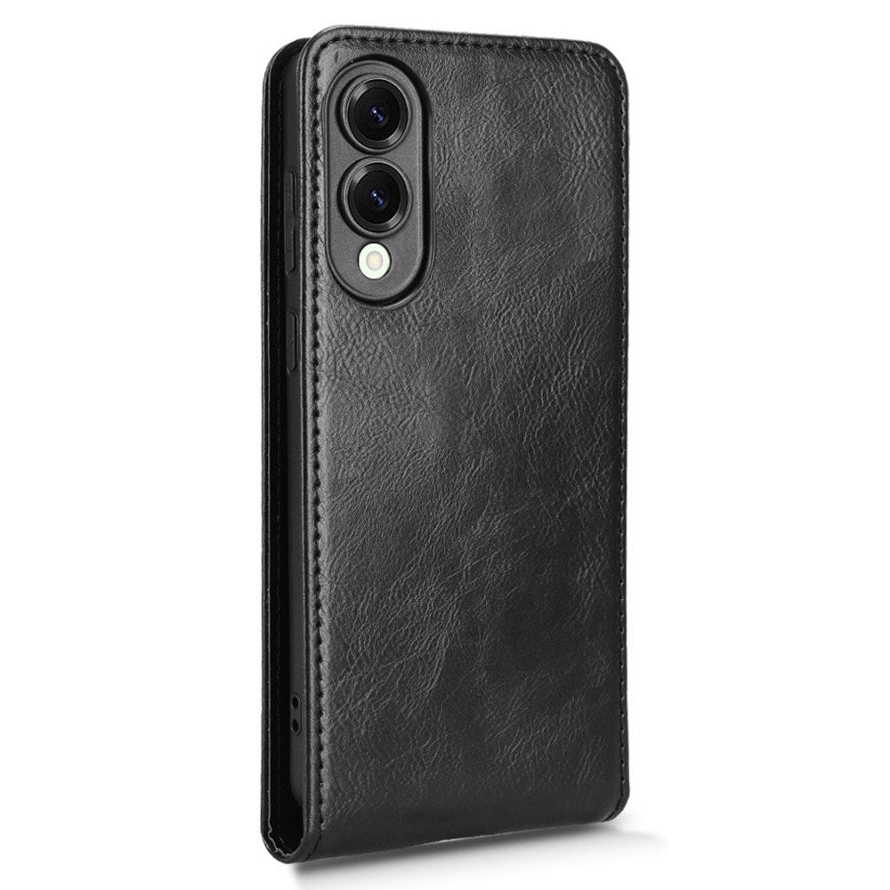 EIDERWOOD Samsung Galaxy S25 Edge Vertical Flip-deksel - innebygd kortholder - svart