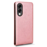 EIDERWOOD Samsung Galaxy S25 Edge Vertikalt Flip Case - Indbygget Kortholder - Rose Gold