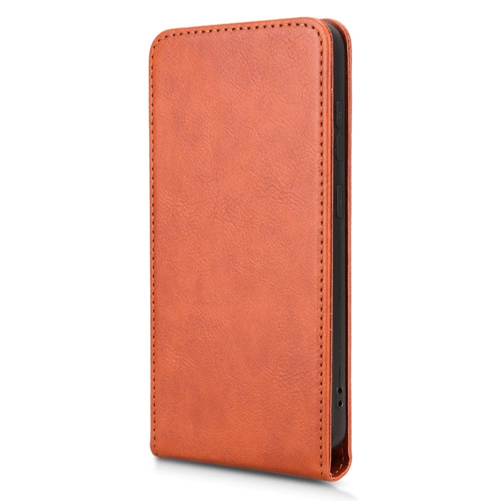 EIDERWOOD Samsung Galaxy S25 Edge Vertikalt Flip Case - Indbygget Kortholder - Orange