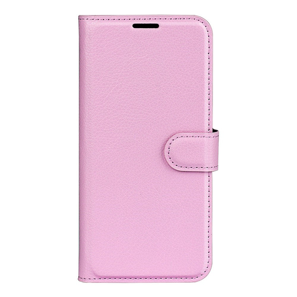 EIDERWOOD Samsung Galaxy S25 Edge Litchi Kunstlæder Flip Cover inkl. Kortholder - Lyserød