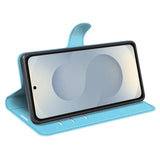 EIDERWOOD Samsung Galaxy S25 Edge Litchi Kunstlæder Flip Cover inkl. Kortholder - Blå