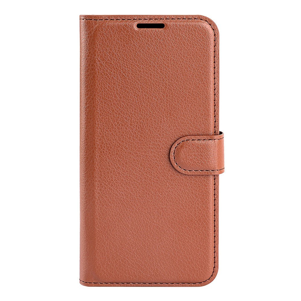EIDERWOOD Samsung Galaxy S25 Edge Litchi Faux Leather Flip Cover inkl. Kortholder - Brun
