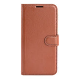 EIDERWOOD Samsung Galaxy S25 Edge Litchi Faux Leather Flip Cover inkl. Kortholder - Brun