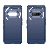 Nothing Phone (3a) - EIDERWOOD Brushed Carbon Fiber Fleksibelt Plastik Cover - Blå