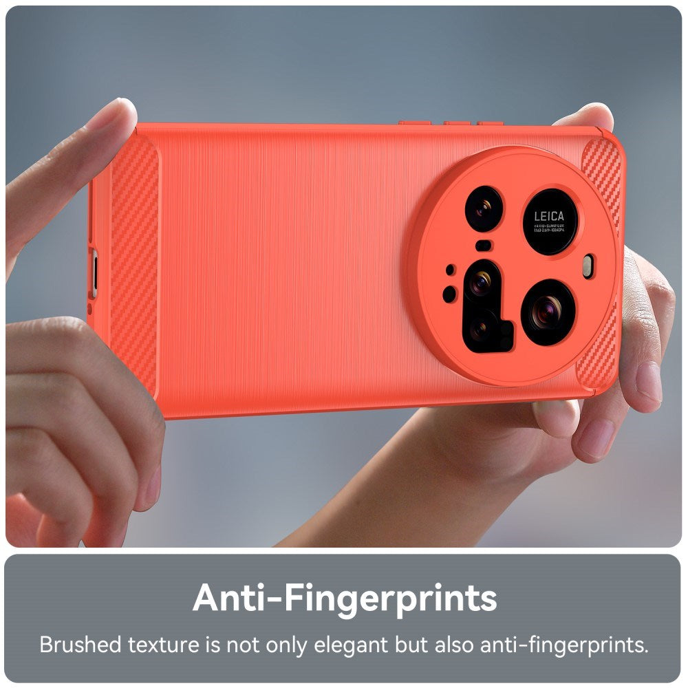 Xiaomi 15 Ultra - EIDERWOOD børstet karbonfiber fleksibelt plastdeksel - rødt