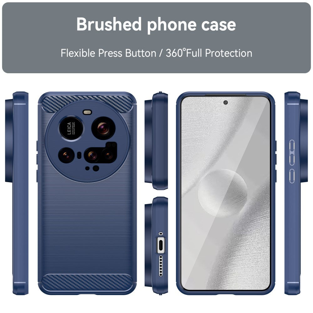 Xiaomi 15 Ultra - EIDERWOOD børstet karbonfiber fleksibelt plastdeksel - blå