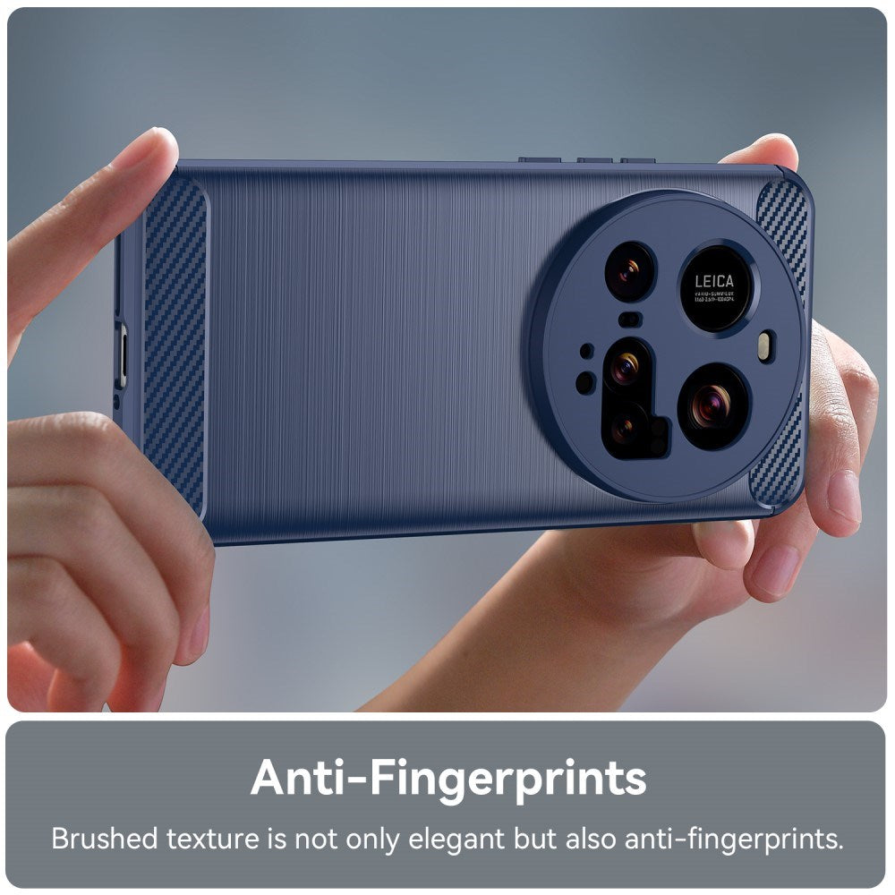 Xiaomi 15 Ultra - EIDERWOOD børstet karbonfiber fleksibelt plastdeksel - blå