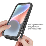 EIDERWOOD iPhone 16e 2-i-1 Bagside Cover med Indbygget Skærmbeskyttelse - Sort