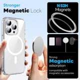 iPhone 16 Pro Max NORTHJO 360° Beskyttelsessæt - Kameralinseglas - Skærmbeskyttelsesglas - Hybrid Mobil Cover - MagSafe Kompatibel - Gennemsigtig