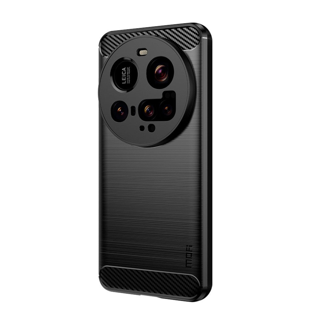 Xiaomi 15 Ultra - Mofi Brushed Carbon Fiber Plast Cover - Sort