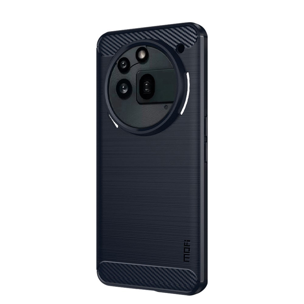 Nothing Phone (3a) Pro Mofi Brushed Carbon Fiber Fleksibelt Plastik Bagside Cover - Blå