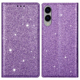 EIDERWOOD Samsung Galaxy S25 Edge Faux Leather Flip Cover m. Lommebok - Glitter - Lilla