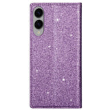 EIDERWOOD Samsung Galaxy S25 Edge Faux Leather Flip Cover m. Lommebok - Glitter - Lilla