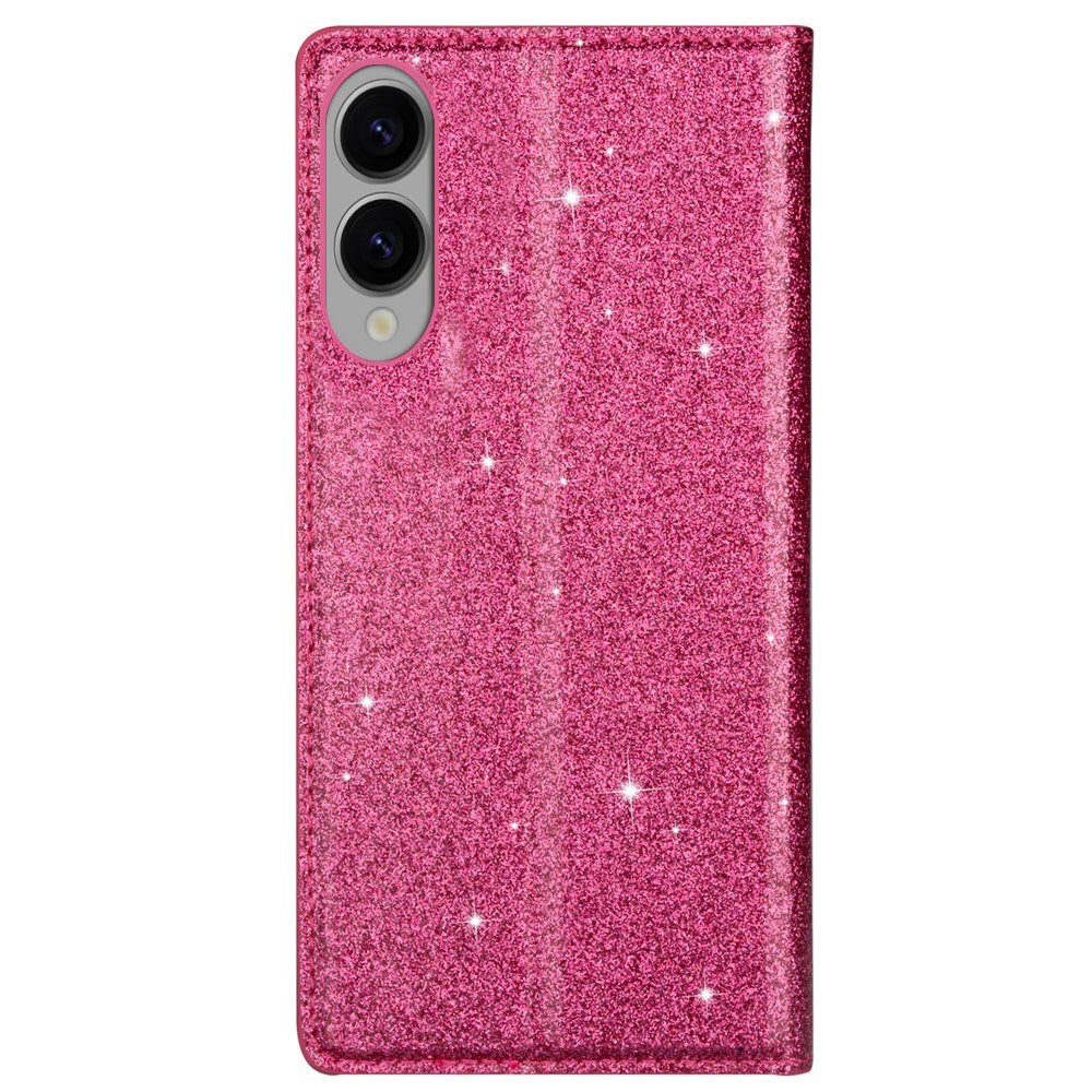 EIDERWOOD Samsung Galaxy S25 Edge Faux Leather Flip Cover m. Lommebok - Glitter - Rosa