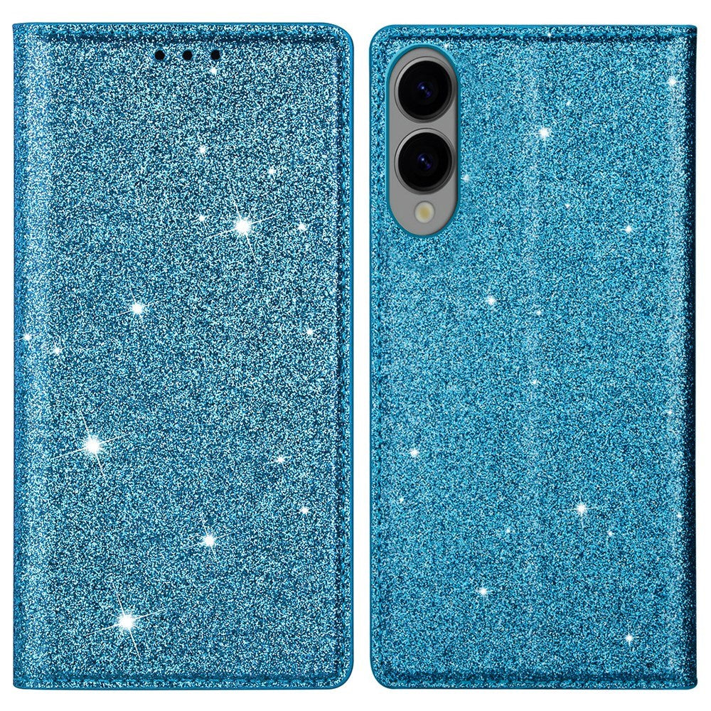 EIDERWOOD Samsung Galaxy S25 Edge Kunstlæder Flip Cover m. Pung - Glimmer - Blå