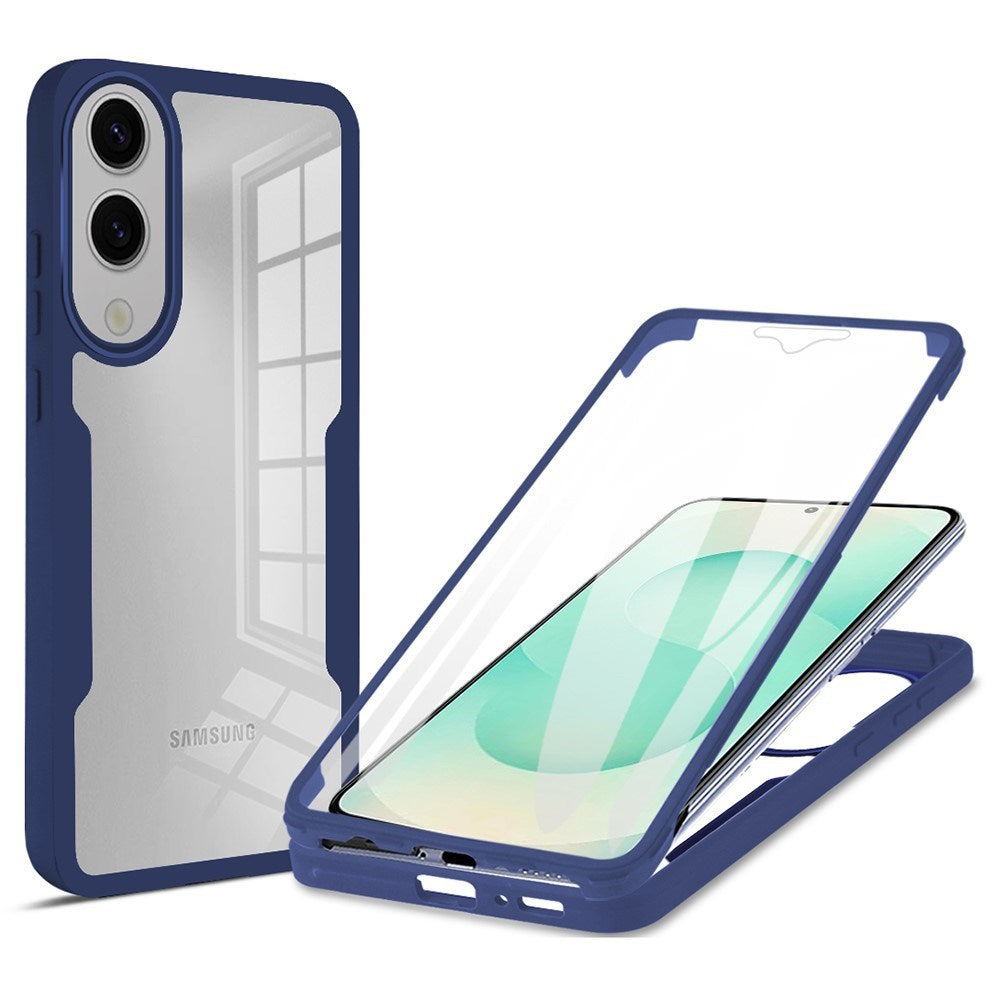 EIDERWOOD Full Protection Case for Samsung Galaxy S25 Edge med skjermbeskytter - Gjennomsiktig / Blue Edge