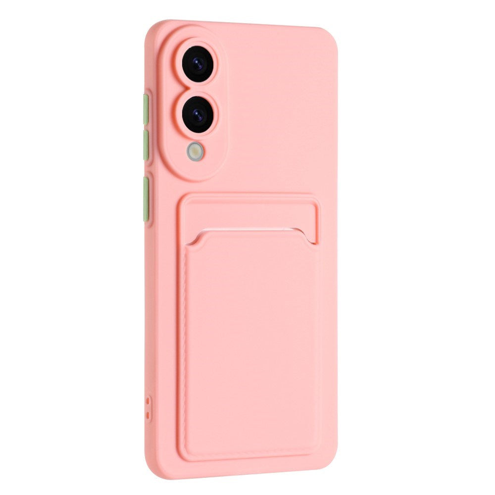 Samsung Galaxy S25 Edge - EIDERWOOD fleksibelt plastdeksel m. Kortholder - Rosa
