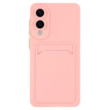 Samsung Galaxy S25 Edge - EIDERWOOD fleksibelt plastdeksel m. Kortholder - Rosa