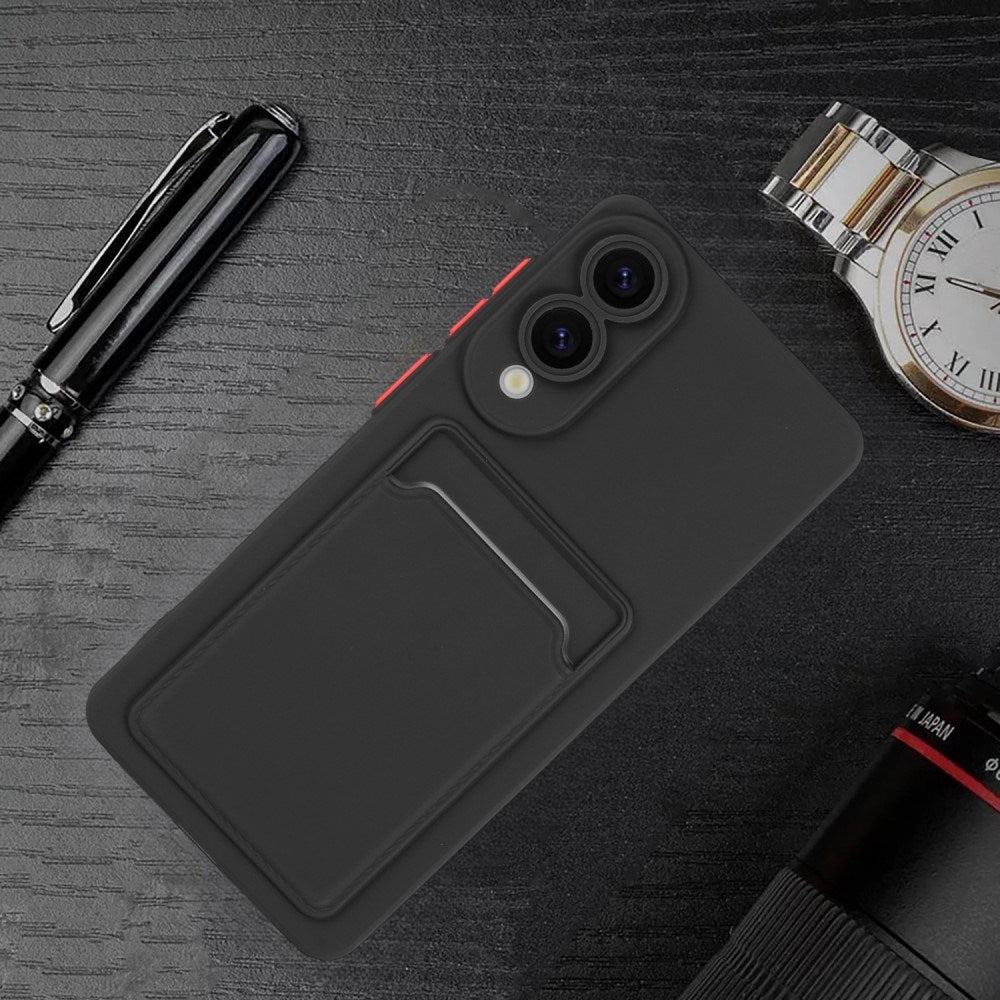 Samsung Galaxy S25 Edge - EIDERWOOD Fleksibelt Plastik Cover m. Kortholder - Sort