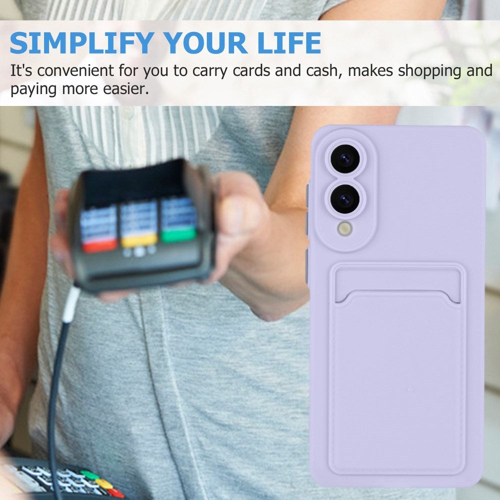Samsung Galaxy S25 Edge - EIDERWOOD fleksibelt plastdeksel m. Kortholder - Lilla