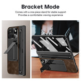 EIDERWOOD Google Pixel 10 Pro Fold Mobil Cover m. Kunstlæder Bagside - Kick Stand - Stylus Holder - Sort / Mørkebrun
