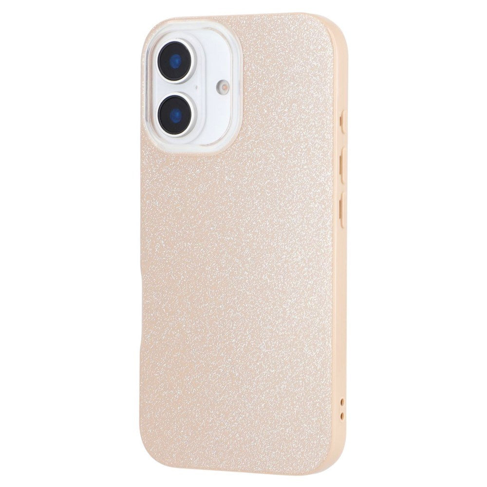 EIDERWOOD IPhone 16 Fleksibelt Plastik Bagside Cover m. Glimmer - Beige