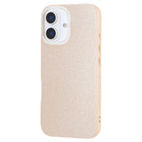 EIDERWOOD IPhone 16 Fleksibelt Plastik Bagside Cover m. Glimmer - Beige