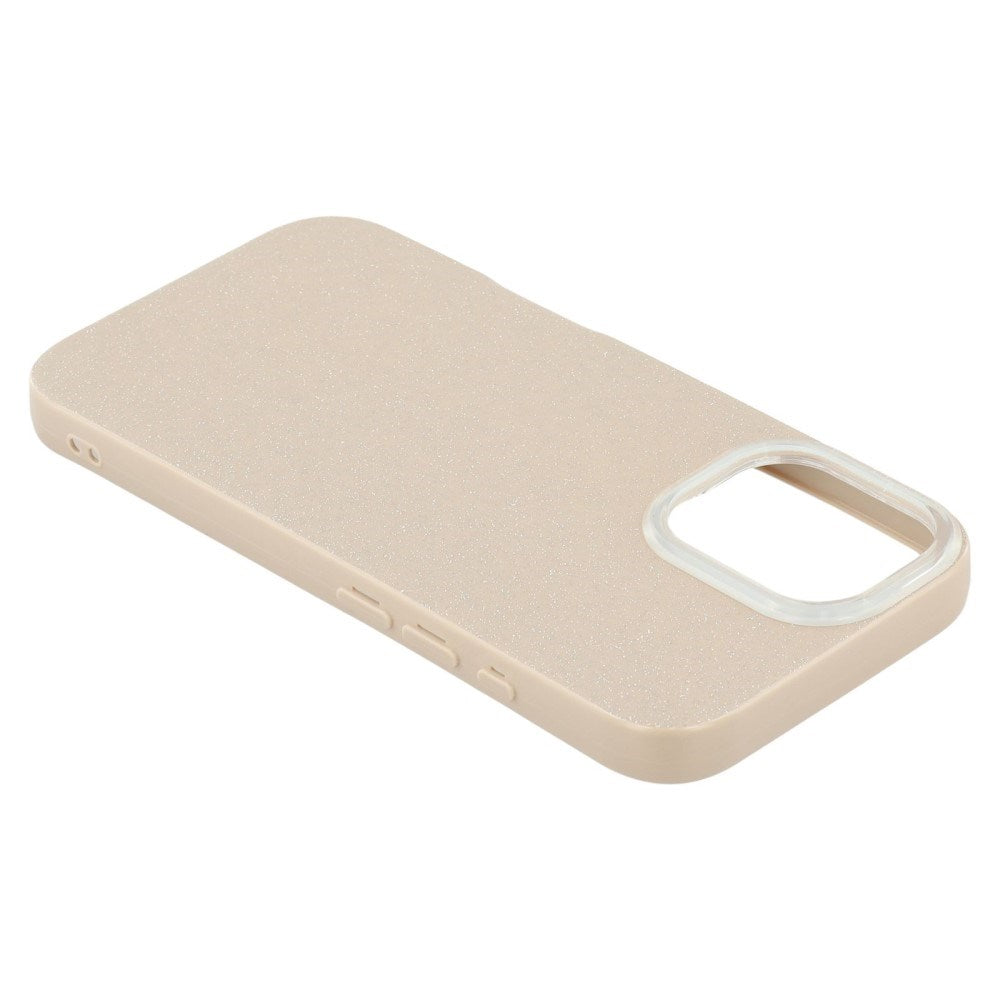 EIDERWOOD IPhone 16 Fleksibelt Plastik Bagside Cover m. Glimmer - Beige