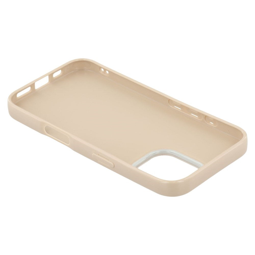 EIDERWOOD IPhone 16 Fleksibelt Plastik Bagside Cover m. Glimmer - Beige