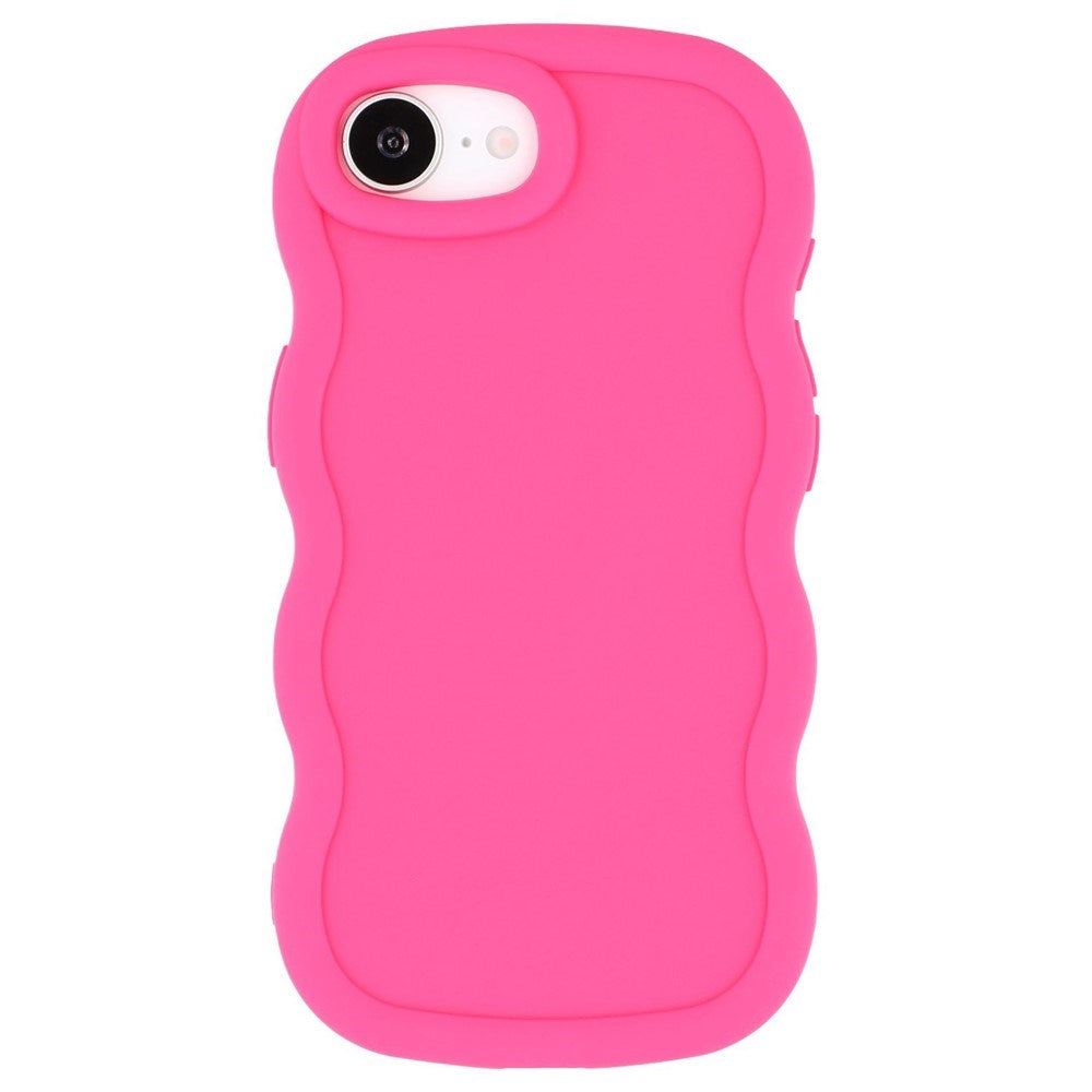 EIDERWOOD iPhone 17e / 16e Fleksibelt Plastik Wavy Mobil Cover - Pink