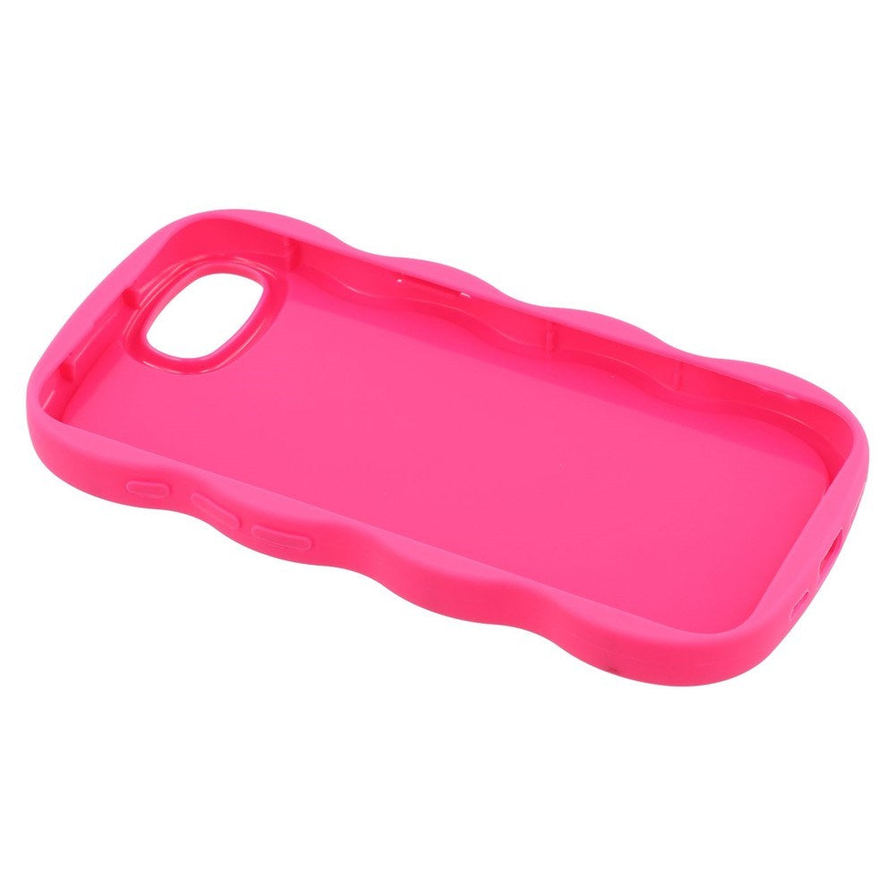 EIDERWOOD iPhone 17e / 16e Fleksibelt Plastik Wavy Mobil Cover - Pink