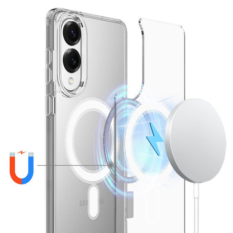 EIDERWOOD Samsung Galaxy S25 Edge Hybrid plastbakdeksel - MagSafe-kompatibel - Gjennomsiktig / Hvit