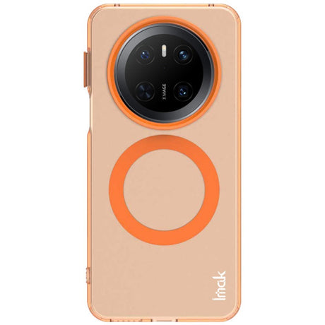 IMAK Huawei Mate 70 Hybrid Plast Bagside Cover - MagSafe Kompatibel - Gennemsigtig / Orange