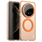 IMAK Huawei Mate 70 Pro+ / 70 Pro Hybrid Plast Bagside Cover - MagSafe Kompatibel - Gennemsigtig / Orange