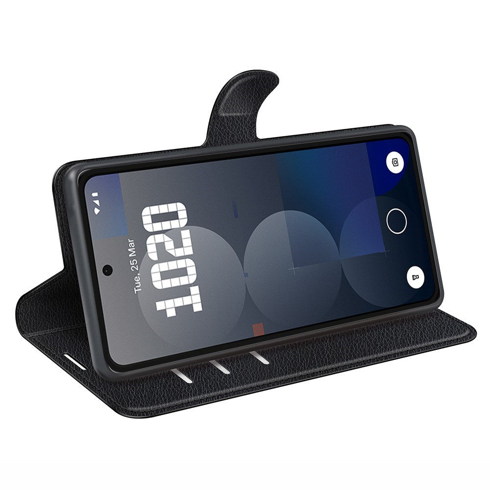 Nothing Phone (3a) Pro - EIDERWOOD Kunstlæder Flip Cover m. Kortholder & Ståfunktion - Sort