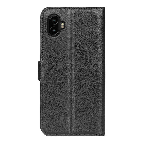 Samsung Galaxy Xcover 7 Pro - EIDERWOOD Kunstlæder Flip Cover m. Kortholder & Ståfunktion - Sort