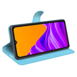 Samsung Galaxy Xcover 7 Pro - EIDERWOOD Kunstlæder Flip Cover m. Kortholder & Ståfunktion - Blå