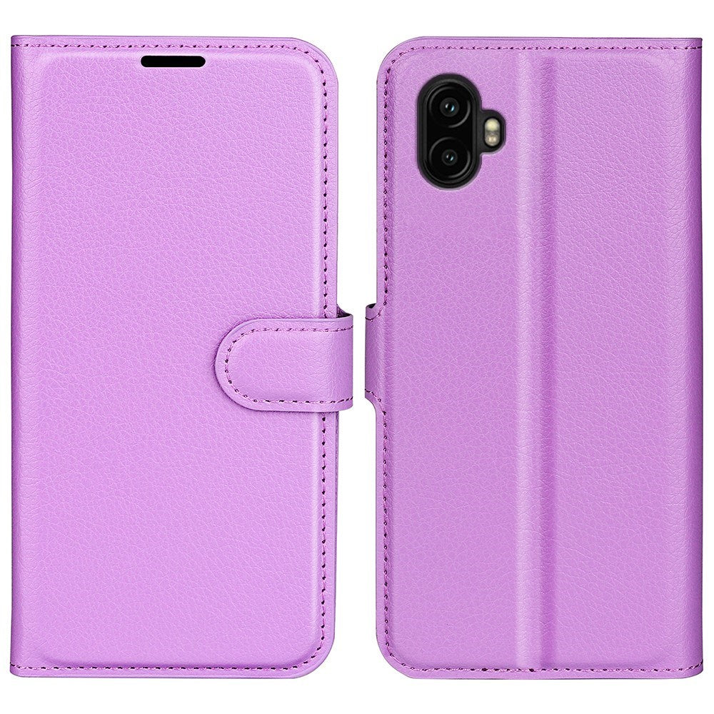 Samsung Galaxy Xcover 7 Pro - EIDERWOOD Kunstlæder Flip Cover m. Kortholder & Ståfunktion - Lilla