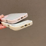 EIDERWOOD iPhone 16 Hybrid Bagside Cover m. Sløjfer og Rhinsten - Gennemsigtig / Lyserød