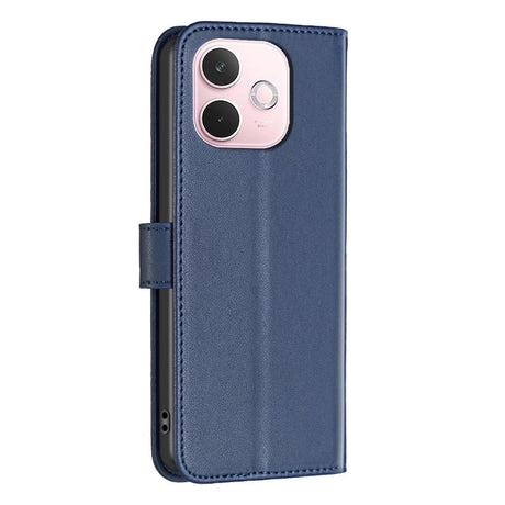 BINFEN OPPO A5 Pro (4G / 5G) Imiteret Læder Flip Cover m. Kortholder - Blå