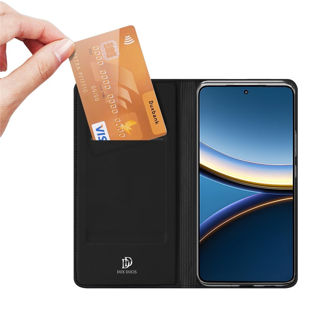Xiaomi Poco F7 Pro EIDERWOOD Kunstlæder Flip Cover m. Kortholder - Sort