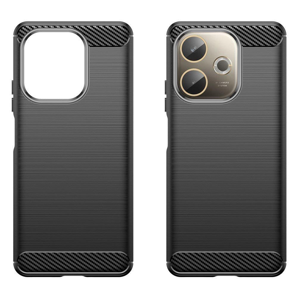 EIDERWOOD Oppo A5 Pro (4G / 5G) Brushed Carbon Fiber Mobil Cover - Sort